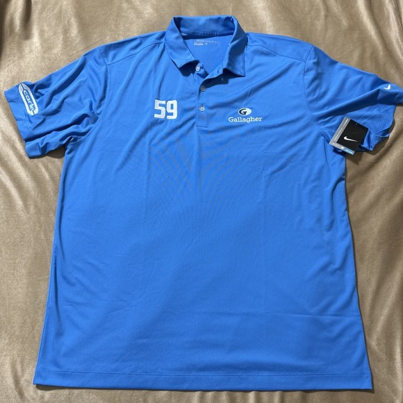 Nike Other - NWT Nike Golf Dri-FIT Polo Shirt Blue Gallagher / Carlin Motorsport Size XL